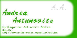 andrea antunovits business card